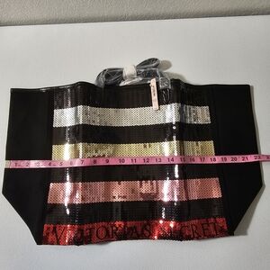 Victoria's Secret Black and Gold Sequin Crossbodt Tote